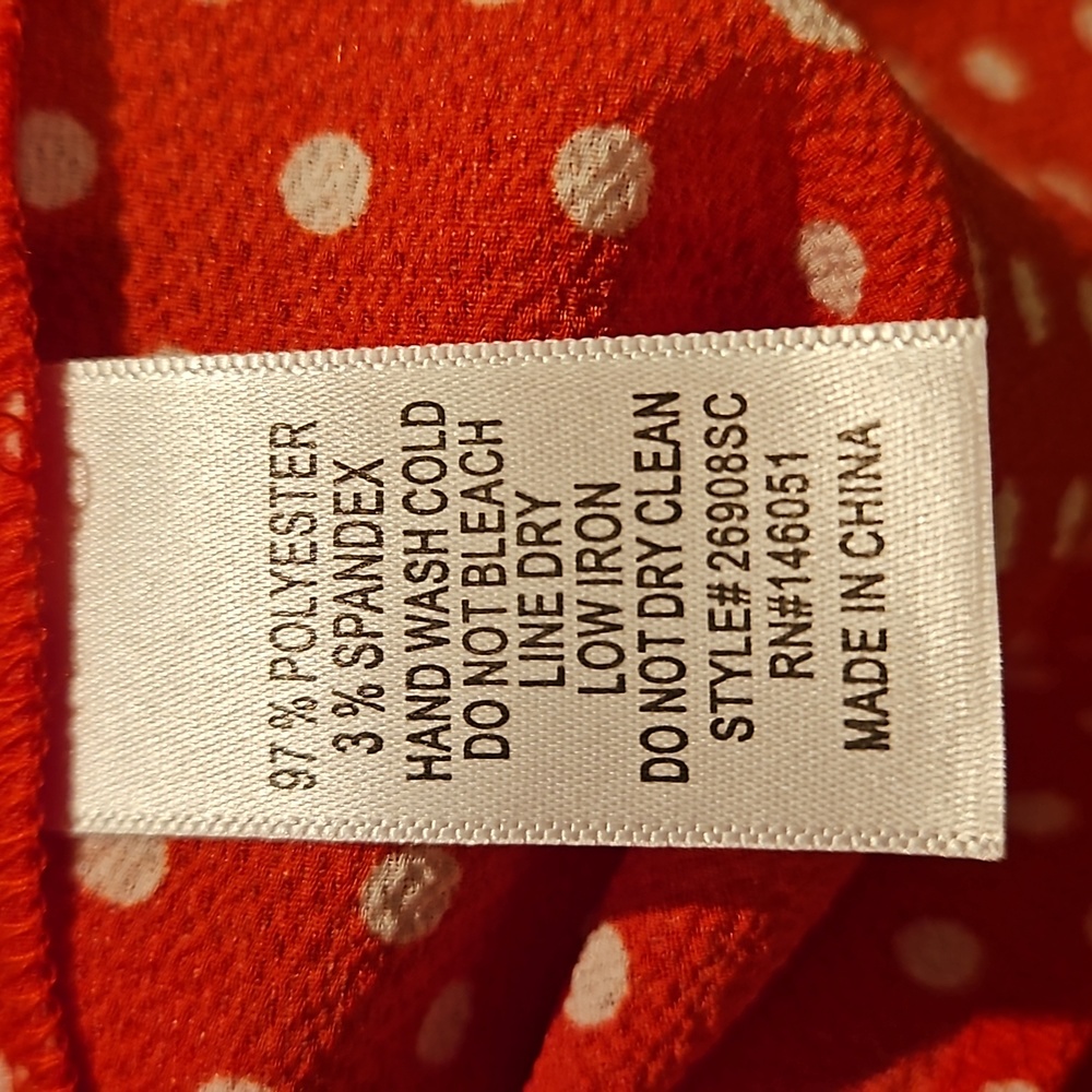 NWT Monteau Red and White Dot Tank Top size Medium - Picture 7 of 9